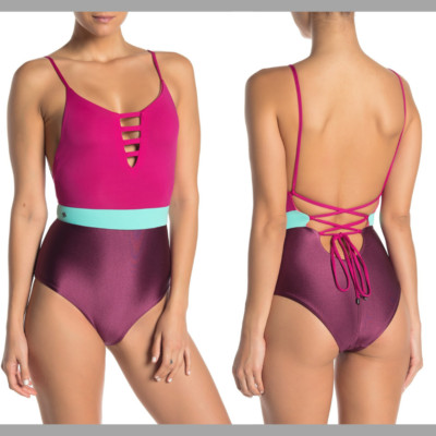 NWT $154 Maaji [ Medium ] EverGreen Colorblock One-Piece Swimsuit #P167