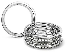 New Set 4 Polished Stainless Steel Trim Rings Austin Healey Sprite MG Midget 13"