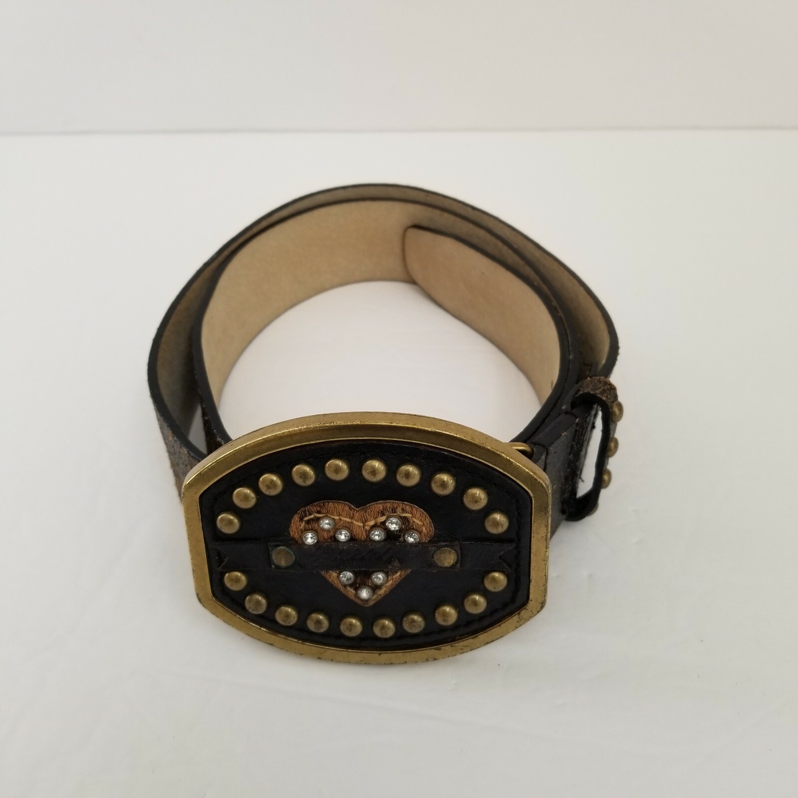 Women's Genuine Cracked Leather Guess Belt Size Large 45 3/4 Inch