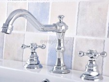8'' Widespread 3 Holes Bathroom Basin Sink Faucet Mixer Tap Chrome Brass wnf532