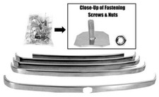 1948-50 Ford Pickup Truck Grille Bar Stainless 5 Pcs Wcrank Cut Hole