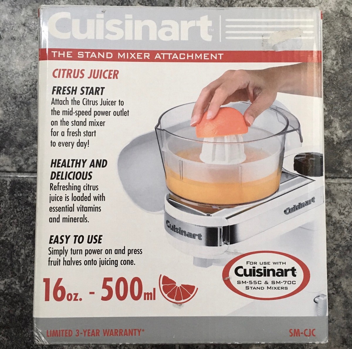 NIB Cuisinart Citrus-Juicer Attachment SM-CJC for Stand Mixer SM