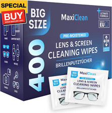 Glasses Wipes Lens Cleaner - Lens Wipes for Eyeglasses - 400 Pre-moistened Indiv