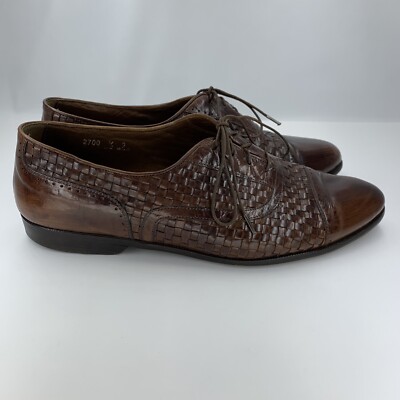 Bragano By Cole Haan Mens Size 9 M Brown Woven Leather Cap  display picture 3
