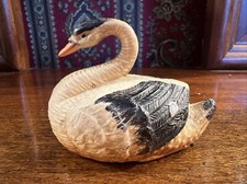 Antique Celluloid 2.5" Swan; White, Gray Black; Charming