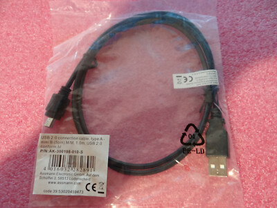 USB 2.0 Anschlussleitung, USB Stecker Typ A, USB Stecker Mini B, 1 m