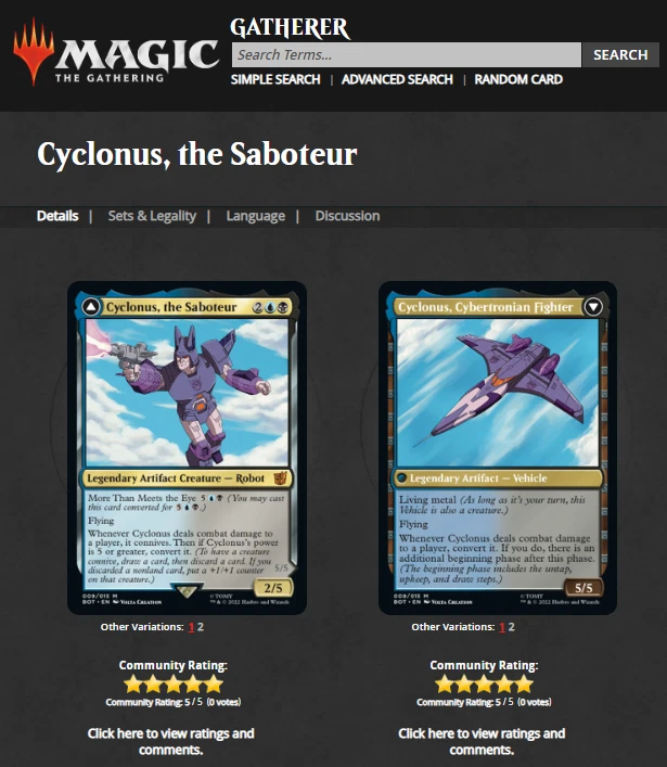 Magic the Gathering Transformers Cyclonus the Saboteur PSA 9 POP 1 *None Higher* - Image 4 of 4