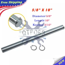 Jackshaft 5/8" x 10" Keyway 3/16" W/ Circlip For Go Kart Mini Bike Galvanized