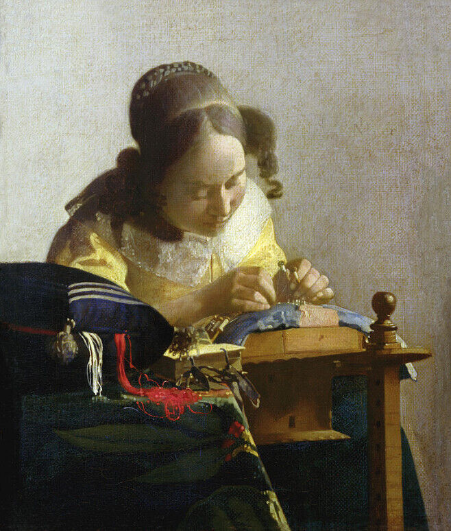 The Lacemaker by Jan Vermeer Wall Art Print on Canvas HQ Giclee