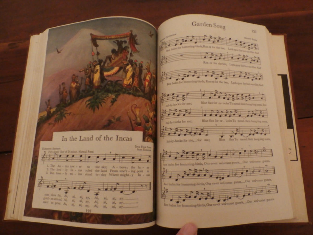 1946-NEW MUSIC HORIZONS SONG BOOK-BEAUTIFUL COLORED PICTURES ON
