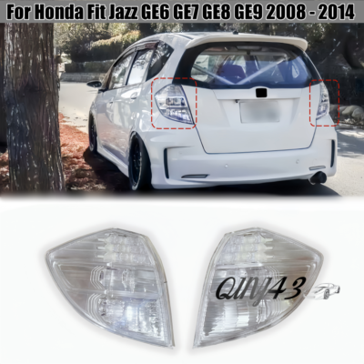 HONDA フィット2後期 テールライト クリア GE6 GE7 GE8 Crystal Clear Lens LED Rear Tail lights For Honda Fit Jazz GE6 GE7