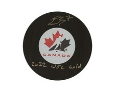 Donovan Sebrango Autographed Team Canada Autograph Model Puck Inscribed 
