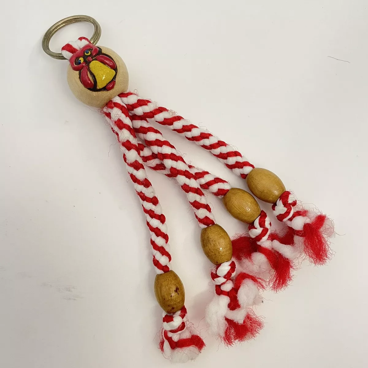 Wooden Bead Tassel Keychains 