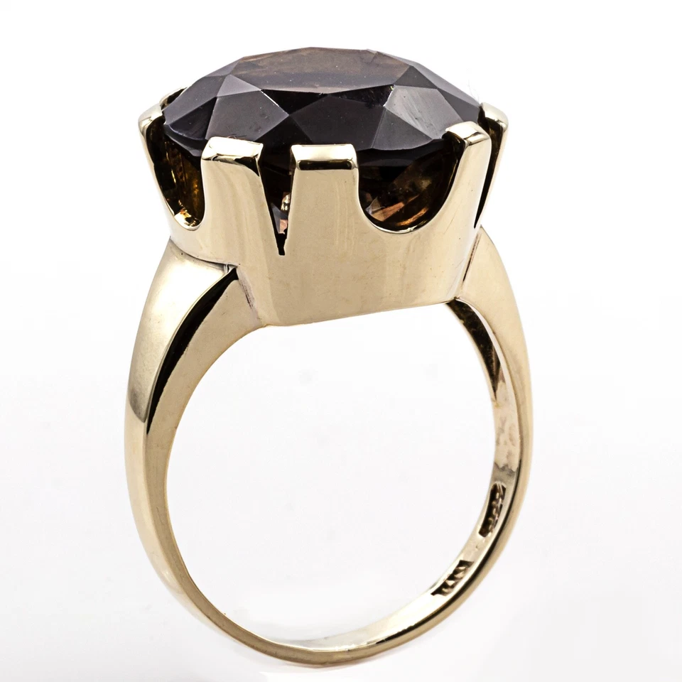 Ring 333 Gelbgold mit Rauchquarz - Bild 2 von 3