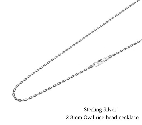 925 Sterling Silver 2.3 MM Oval Rice 