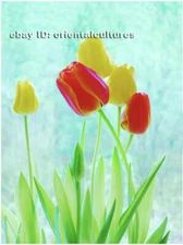 hinese 100% real natural silk thread,su hand embroidery kits:tulip flower 10.5"