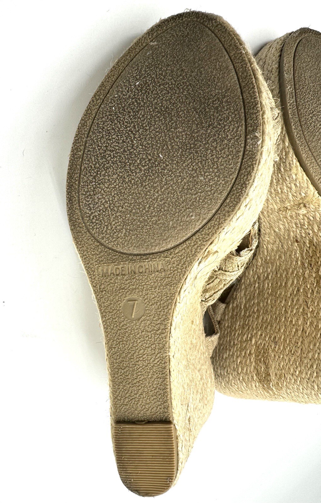 Cathy Jean Beige Lace Macrame Wedge Shoes With Jute Natural Rope