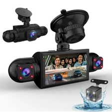 360° Dash Cam Front and Rear Inside,4 Channel Camera FHD 1080P Recorder G-Sensor