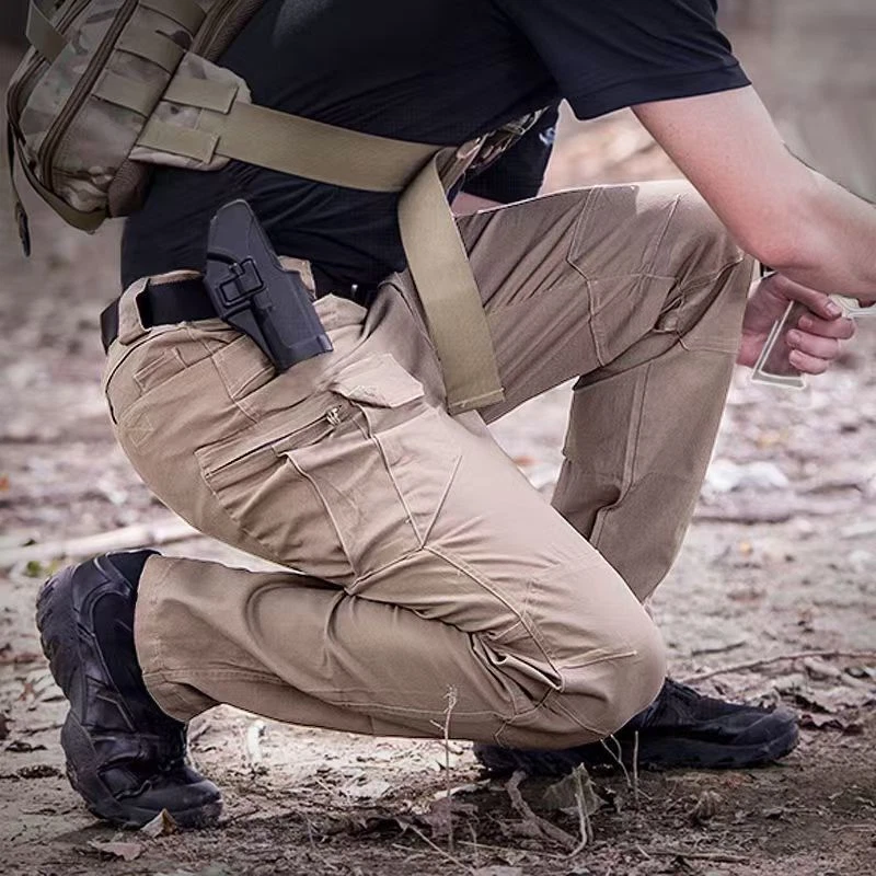 Pantalones de Carga Tácticos para Hombres Impermeables Trabajo Senderismo Combate Aire Libre Pantalones Pantalones Foto 3 de 4