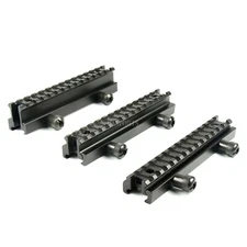 See-Thru 1 0.75 0.5 inch Riser Base Picatinny Weaver Rail Scope Mount 14 Slots