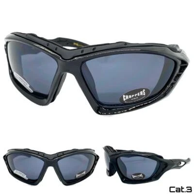 CHOPPERS Eyewear Motorrad Biker Schutz Sonnenbrille Mit Polster Dunkle Gläser - Bild 1 von 4