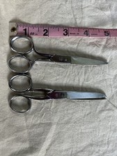 2 Pairs Vintage Hot Drop Forged Steel Italy 5 Inch Scissors Round  Straight