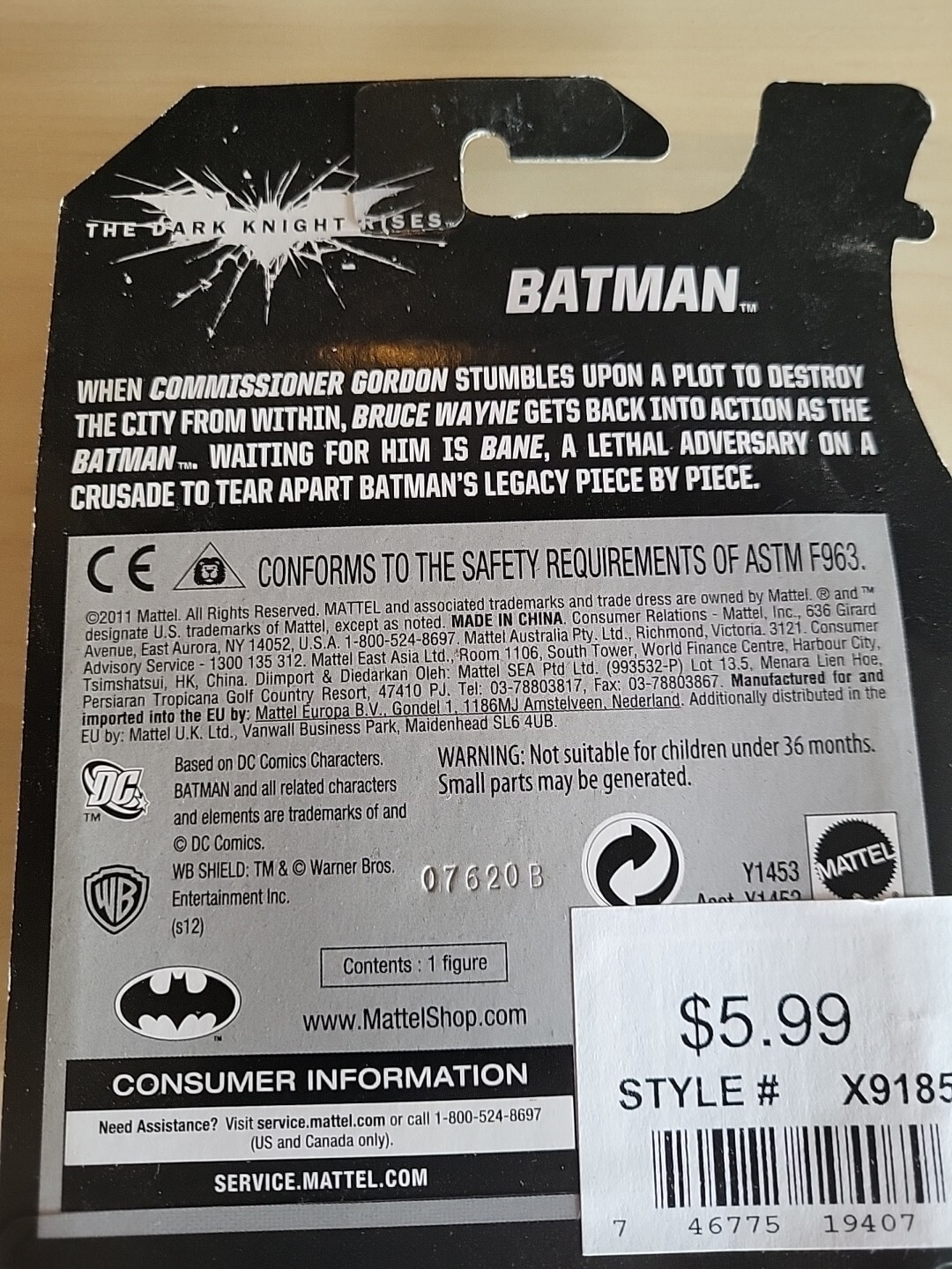 DC Universe 3 inch BATMAN DARK KNIGHT RISES FIGURE
