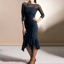 Women Latin Ballroom Competitio n Dance Dress Modern Waltz Tango Standard Dress