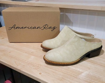 American Rag Women's Boho Mule Clogs Slip On Segovia Milk Beige Vegan Size 7