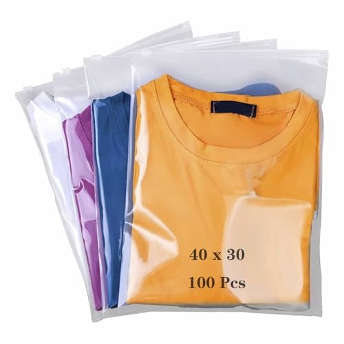 QISF 100 Pcs 40x30cm Reusable Ziplock Bags for  Assorted colors 