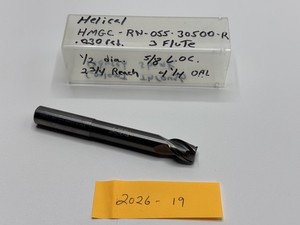 Helical HMGC-RN-055-30500-R 1/2" 3F extended coolant through carbide end mill
