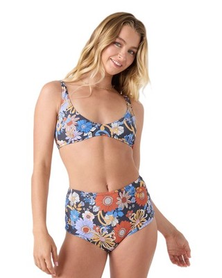 Roxy Soulflower Boyleg Women's Swim Bottom, Gray Combo, X-Large