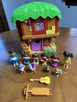 2004 Dora the Explorer Fold Up Treehouse Playset Figures Dora Diego Boots Pets 