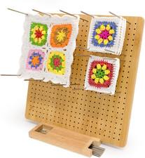 13" Crochet Blocking Board-Granny Square Blocking Board with 15 Stainless Ste...