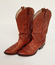 Justin Style Cowboy Boots - Tan/Brown Pull On. Made in USA. US Size 12D. UK 11