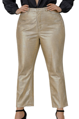 Boston Proper Pants 18 Monterey Metallic Coated High Waisted Bootcut Stretch EUC