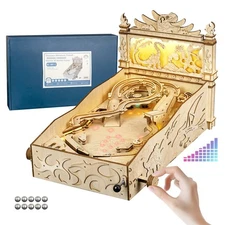 3D Wooden Dinosaur Pinball Machine DIY Kit for Adults & Teens - Tabletop Arca...