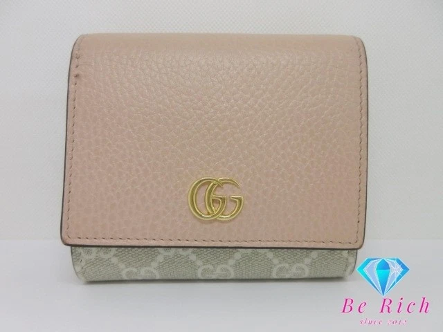 Portefeuille Gucci Double G Bicolore Bifold 598587 Gg Supreme Marmont Logo Pvc Cuir
