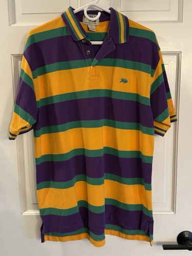 Polo Rugby Vintage Perlis Mardi Gras - Grandes Rayures USA - Taille L Homme