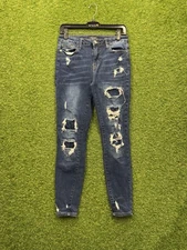 Judy Blue Distressed Skinny Jeans Womens 7/28 Stretchy Dark Wash Distress JB8864