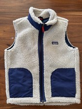 Patagonia Vest Girls XL 14 Natural Navy Retro-X Sherpa Fleece Full Zip STY65619