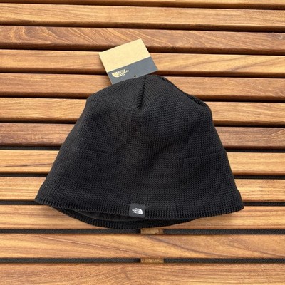The North Face mens Unisex black fleece lined mountain beanie hat one size