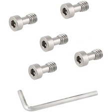 CAMVATE 1/4"-20 Male Screw w/Hexagon Head for Baseplate, Silver, 5-Pack
