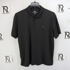 Men Tommy Bahama Performance Golf Polo Shirt size XL Black Logo Golf Extra Large