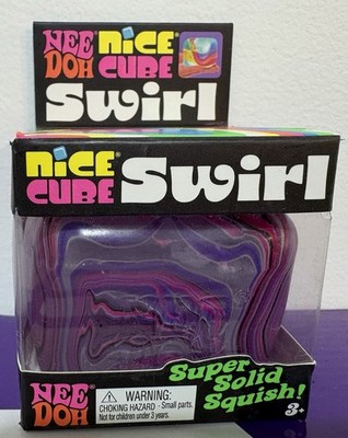 Nee Doh NeeDoh Pink Purple Black White Nice Cube Swirl Super Solid Squish 