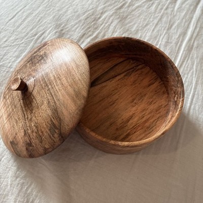 Hand Crafted With A Lathe Cherry Oak Bowl With Lid