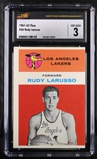 1961-62 Fleer #26 Rudy Larusso Los Angeles Lakers – Rookie Card - CSG 3 VG