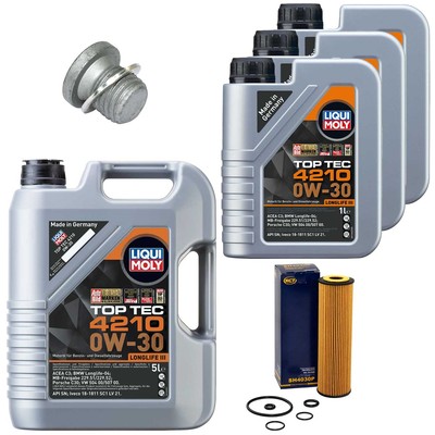 Motoröl Filter Set Top Tec 4210 0W-30 8 Liter + Schraube für Mercedes Sprinter 