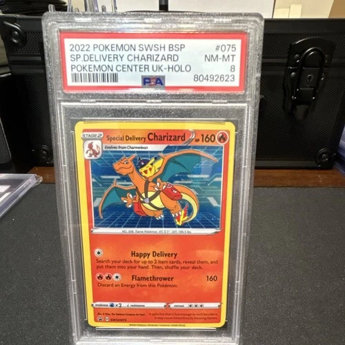 Pokémon Special Delivery Charizard SWSH075 Promo Holo PSA 8 SWSH Promo Card