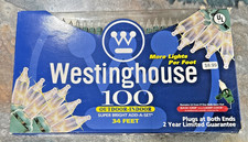 VTG Westinghouse 100 Clear Christmas Lights NIB 1990s Indoor Outdoor 34ft Set